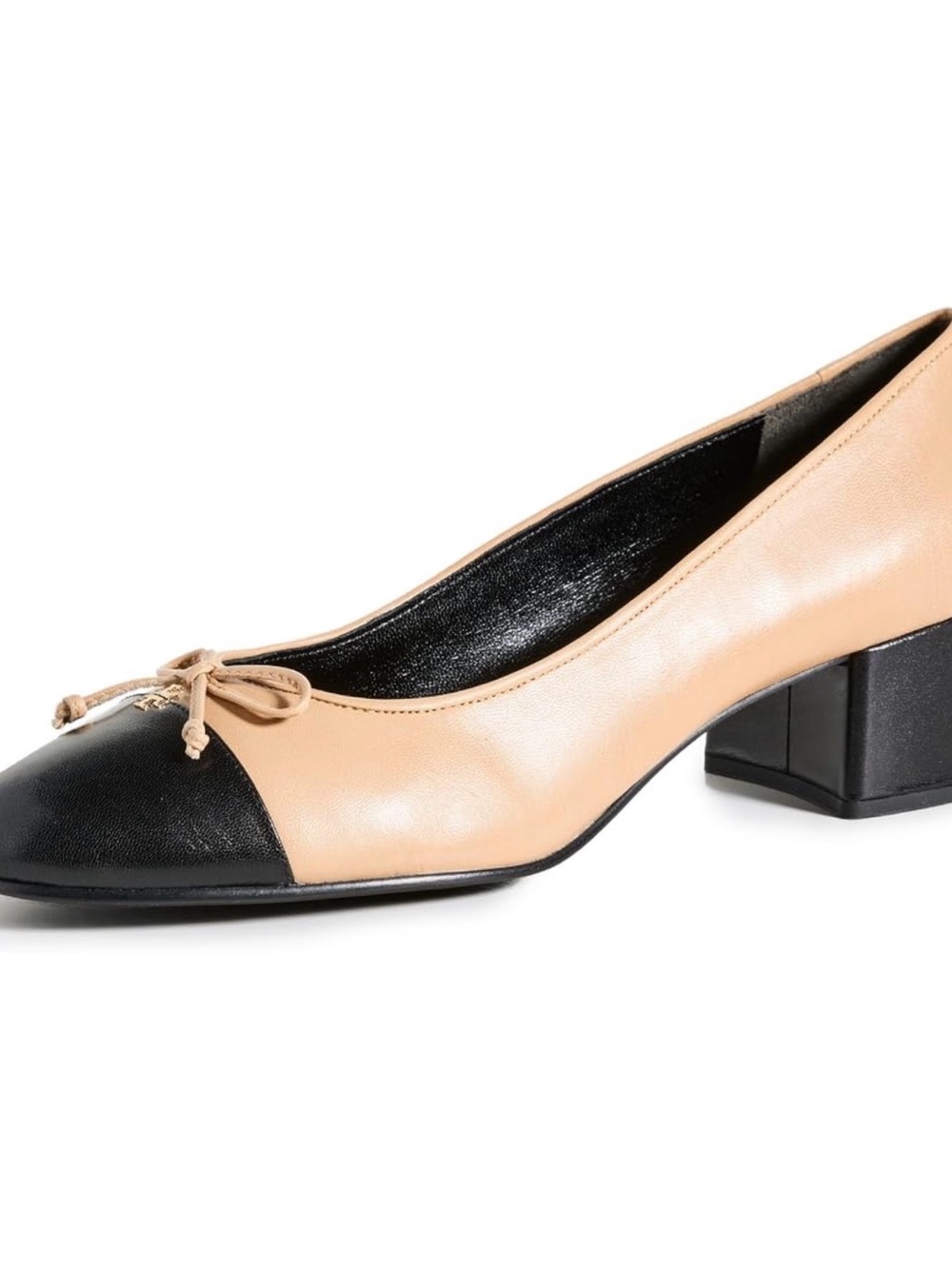 Tory Burch Women's Bow Ballet Pumps 45mm, Ginger Shortbread/Black, Size 8 & 11
